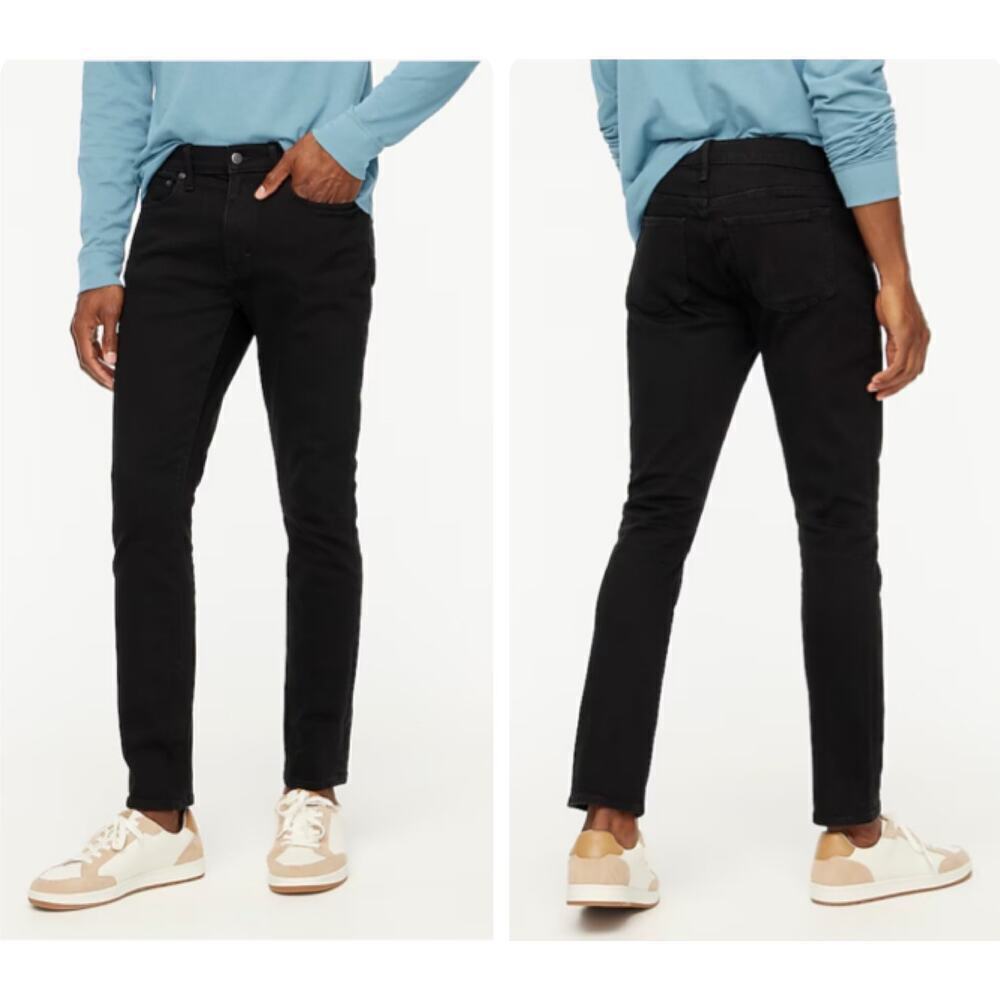 NWT J.Crew Skinny Fit Jean in Signature Flex+ Black Denim AZ861 Size 33